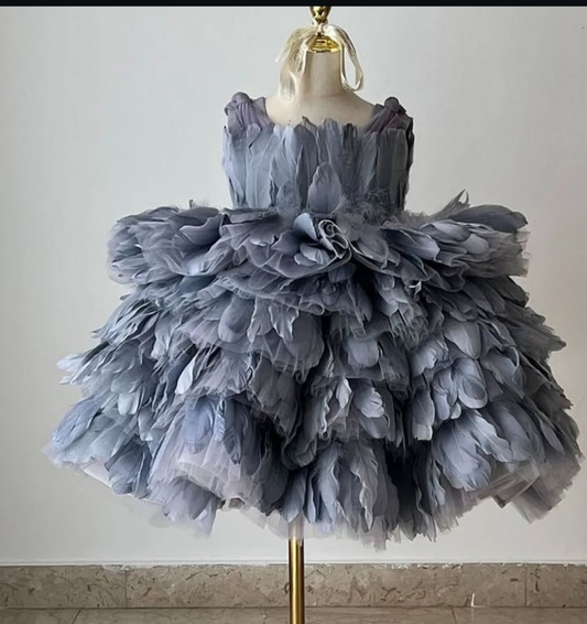 "Unleash Elegance: Feathered Full-Length Dress for Every Occasion"